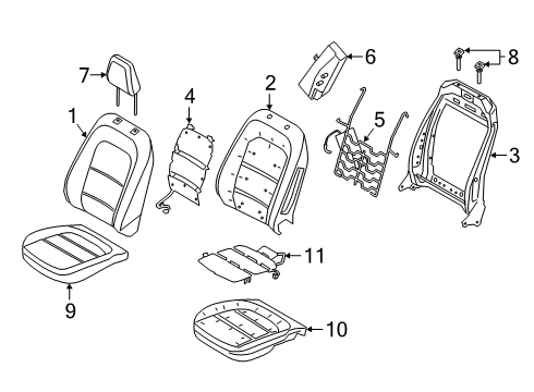 2021 Ford Escape Driver Seat Components Diagram 2 - Thumbnail