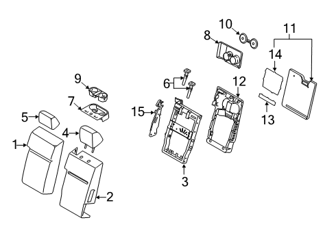 2018 Ford F-150 Armrest Assembly Diagram for FL3Z-18644A22-BG