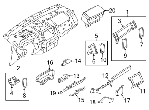 2023 Ford Ranger Cluster & Switches, Instrument Panel Diagram 1 - Thumbnail