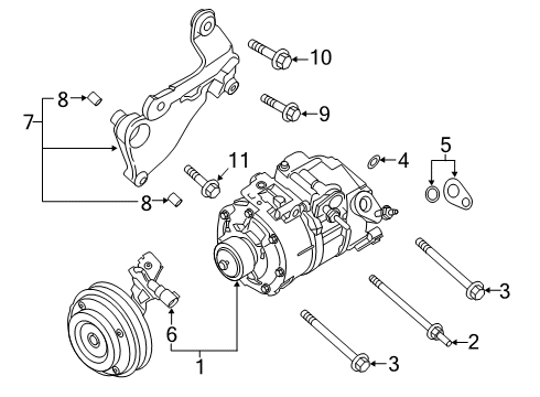 2019 Lincoln Nautilus A/C Condenser, Compressor & Lines Diagram 3 - Thumbnail