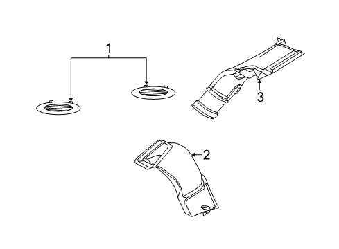 2018 Ford Explorer Vent Air Louvre Assembly Diagram for JB5Z-19893-AB