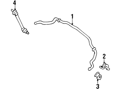 1998 Ford Contour Stabilizer Bar & Components - Front Diagram