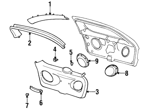 1996 Ford Taurus Moulding Diagram for F6DZ-7442410-BBD