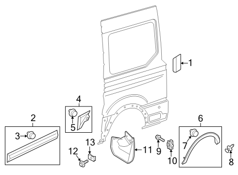 2023 Ford E-Transit Exterior Trim - Side Panel Diagram 6 - Thumbnail