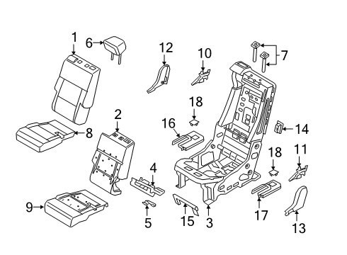 2022 Ford Explorer PAD - REAR SEAT BACK Diagram for LB5Z-7866800-G