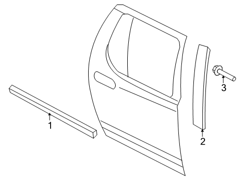 2007 Ford Explorer Sport Trac Exterior Trim - Rear Door Diagram