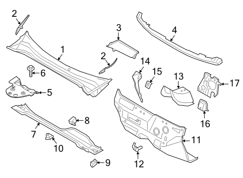 2021 Ford Bronco Sport Cowl Diagram