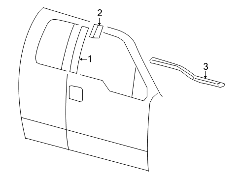 2005 Ford F-150 Exterior Trim - Front Door Diagram