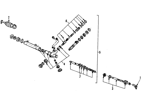 2002 Ford Escort P/S Pump & Hoses, Steering Gear & Linkage Diagram 1 - Thumbnail