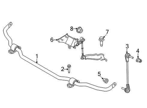 2021 Ford Mustang Mach-E Stabilizer Bar & Components - Front Diagram 2 - Thumbnail