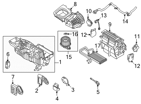 2009 Ford Taurus X HVAC Case Diagram 1 - Thumbnail