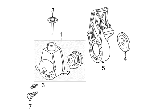 1992 Ford E-150 Econoline P/S Pump & Hoses, Steering Gear & Linkage Diagram 2 - Thumbnail