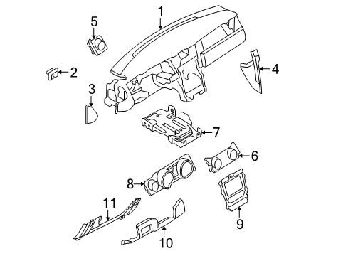 2005 Ford Mustang Reinforcement - Instrument Panel Diagram for 4R3Z-6304502-A