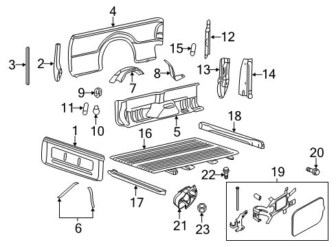 2013 Ford F-250 Super Duty Front & Side Panels Diagram 1 - Thumbnail