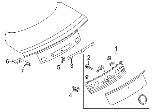 2016 Ford Mustang Exterior Trim - Trunk Lid Diagram 1 - Thumbnail