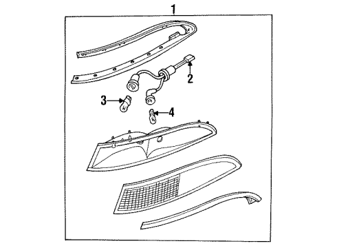 1993 Lincoln Mark VIII Tail Lamps Diagram