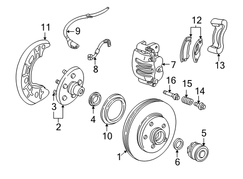 2003 Ford Ranger Hub Assembly - Wheel Diagram for G2MZ-1104-S