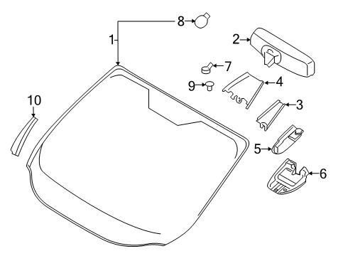 2017 Ford Escape Windshield Glass Diagram