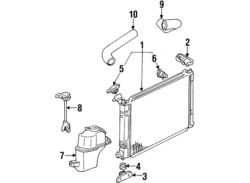 2003 Ford Escort Radiator & Components Diagram