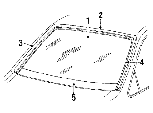 1985 Mercury Cougar Windshield Glass Diagram