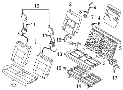 2020 Lincoln Aviator COVER ASY - REAR SEAT CUSHION Diagram for LC5Z-7863804-BG