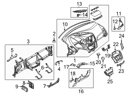 2016 Ford Focus Instrument Panel, Body Diagram 2 - Thumbnail