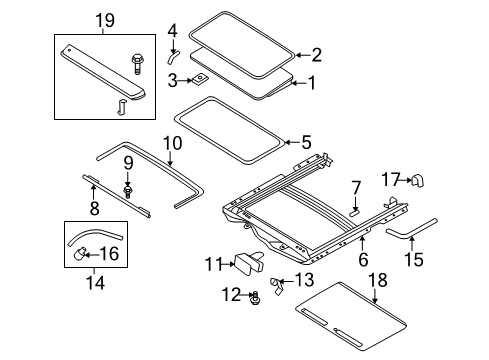 2007 Mercury Mountaineer Retainer - Roof Headlining Diagram for 6L2Z-7852124-CAB