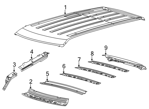 2012 Ford Explorer Rail Assembly - Roof - Side Diagram for BB5Z-7851187-B