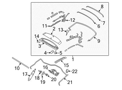 2014 Ford Mustang Frame & Components - Convertible Top Diagram