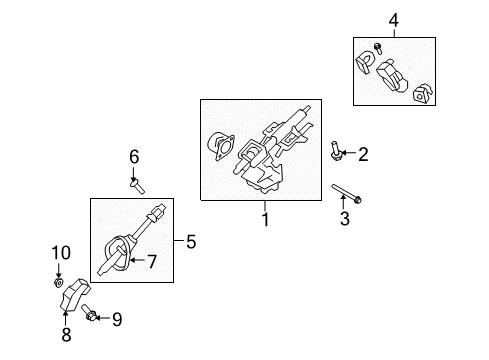 2008 Mercury Mariner Steering Column & Wheel, Steering Gear & Linkage Diagram 3 - Thumbnail