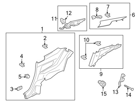 2024 Ford Mustang Interior Trim - Quarter Panels Diagram 2 - Thumbnail