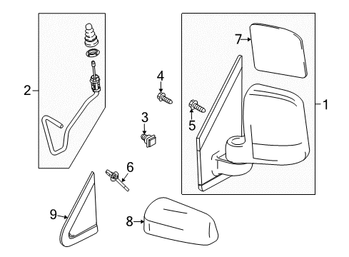 2013 Ford Transit Connect Cover - Mirror Housing Diagram for 9T1Z-17D743-A