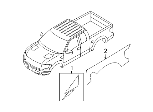 2010 Ford F-150 Decals Diagram