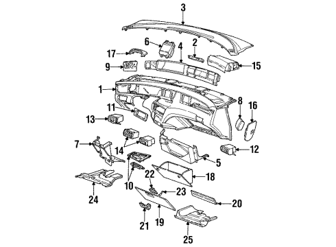 1998 Lincoln Mark VIII Instrument Panel Diagram