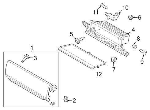 2024 Ford Expedition COMPARTMENT - GLOVE - CO-DRIVE Diagram for NL1Z-78519C36-EA