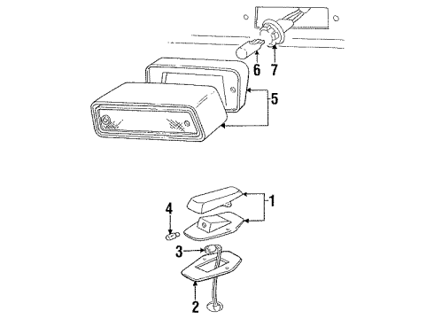 1991 Ford F-350 Roof Lamps Diagram 2 - Thumbnail