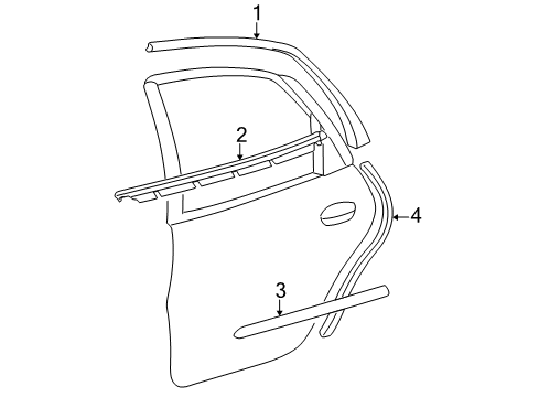 2003 Mercury Sable Exterior Trim - Rear Door Diagram