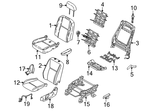 2010 Ford Transit Connect Frame And Spring - Rear Seat Cushion Diagram for 8A6Z-5863160-A