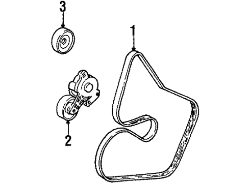 2000 Lincoln Continental Belts & Pulleys Diagram