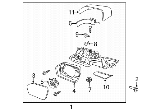 2022 Ford Explorer MIRROR ASY - REAR VIEW OUTER Diagram for LB5Z-17683-AA