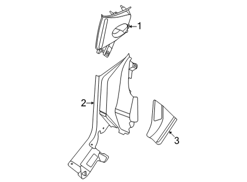 2023 Ford Maverick Interior Trim - Quarter Panels Diagram