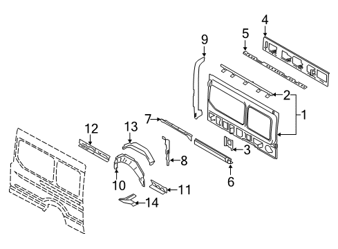 2020 Ford Transit-250 PANEL ASY - BODY SIDE INNER Diagram for LK4Z-6127864-S