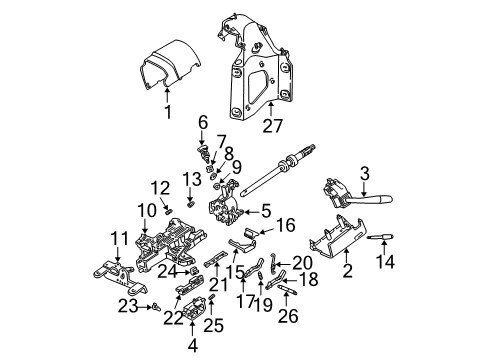 2004 Ford E-250 Shroud Assembly - Steering Column Diagram for 8C2Z-3530-AA