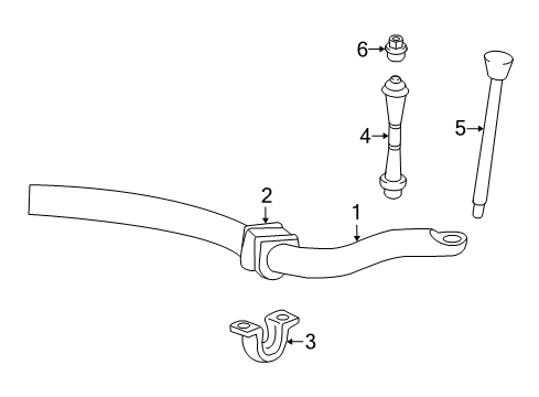 2006 Mercury Mountaineer Stabilizer Bar & Components - Front Diagram 1 - Thumbnail