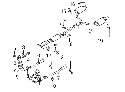 2011 Lincoln MKT Catalytic Converter Assembly Diagram for AA5Z-5E212-D