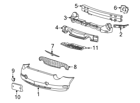 2002 Ford Thunderbird Front Bumper Diagram