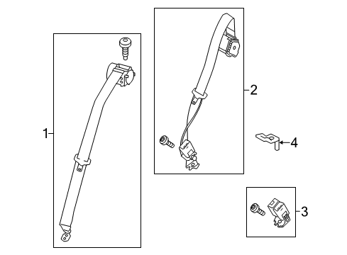 2017 Ford Focus Buckle Assembly - Seat Belt Diagram for BM5Z-9960045-CA