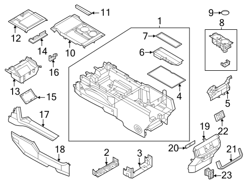 2023 Ford F-150 Lightning Front Console Diagram 2 - Thumbnail