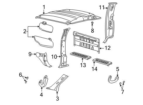 2005 Ford F-350 Super Duty Panel - Trim Diagram for 3C3Z-25278D12-AAC