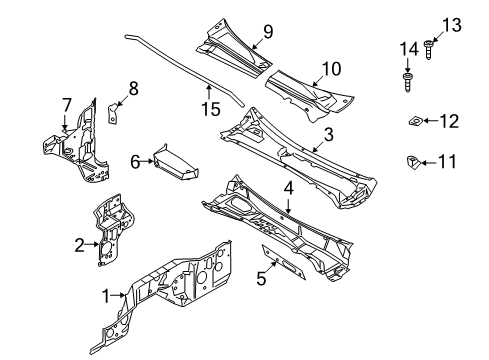 2008 Ford F-350 Super Duty Cab Cowl Diagram 2 - Thumbnail